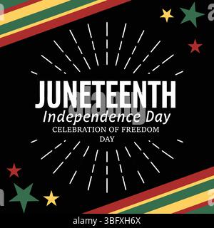 Feiern Sie den Juneteenth Independence Day Ein lebendiges Design mit Sternen und Streifen zelebriert Freiheit und Erbe Stock Vektor