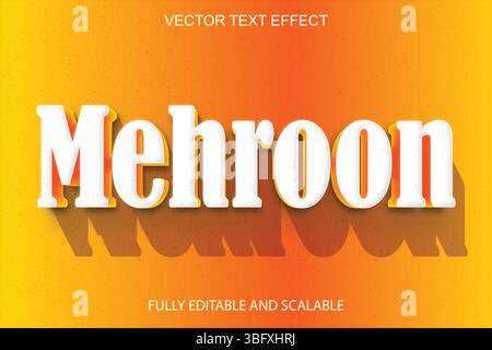 Stilvolle Mehroon Texteffekt Design editierbare skalierbare Vektor-Illustration Stock Vektor