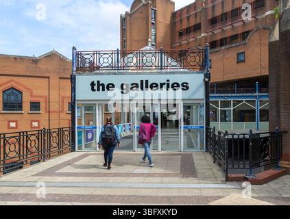 Eintritt zum Einkaufszentrum Galleries, Broadmead, Stadtzentrum von Bristol, England, Großbritannien Stockfoto