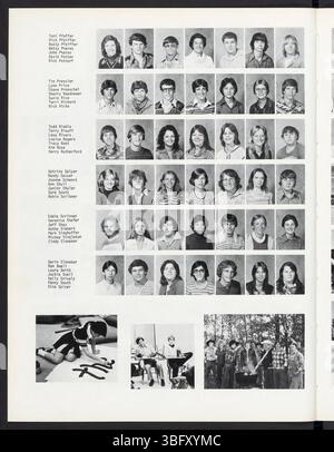 Seite 54 des Jahrbuchs 1978 der Edgewood High School, in dem Sportteams und sportliche Leistungen der Schüler hervorgehoben werden. Stockfoto