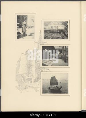 Diese Seite aus „The Student Magellan“ (1927) zeigt die Lücke zwischen den Bildern 1 und 2, wo fünf leere Seiten nicht digitalisiert wurden. Das Auslassen dieser leeren Seiten wirkt sich auf die Kontinuität des digitalisierten Inhalts aus. Stockfoto