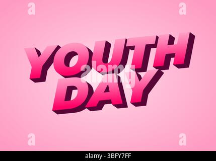 Jugendtag. Verspielter und lebendiger Text für dynamisches Poster- oder Bannerdesign Stock Vektor