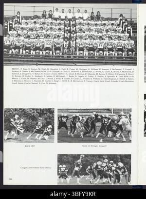 Seite 150 des Jahrbuchs „The Image“ der Edgewood High School 1985 zeigt Seniorenporträts sowie persönliche Reflexionen aus der Abschlussklasse von 1985. Diese Seite erinnert an ihr letztes Jahr an der Highschool. Stockfoto