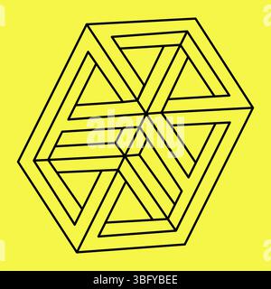 Geometrische optische Illusionssymbole. Vektorabbildung. Unmögliche Formen. Stock Vektor