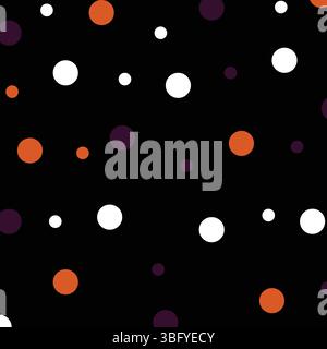 Halloween nahtlose Vektormuster mit Polka Dots, kleine Punkte. Nahtloses Muster Mit Punktmuster. Für Website-Design, Desktop-Hintergrundbilder, Kinder-Hintergrund. Stock Vektor