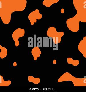 Nahtloses Halloween-Muster. Nahtloses Kuhmuster. Oktober Festival. Jack-o-Laterne. Stock Vektor