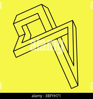 Unmögliche Figur, optische Illusion, Vektor. Stock Vektor