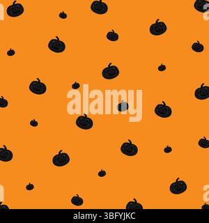 Nahtloses Halloween-Muster. Halloween nahtloses Kürbismuster. Nahtloses Halloween-Muster mit Kürbissen. Happy Halloween, 31. Oktober, Jack-O-Lantern. Stock Vektor