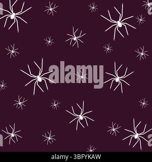 Nahtloses Halloween-Muster. Halloween Seamless Spider Muster. Spinnen Mit Nahtlosem Muster. Gruseliges und lustiges Vektormuster. 31. Oktober, Jack-O-Lantern. Stock Vektor