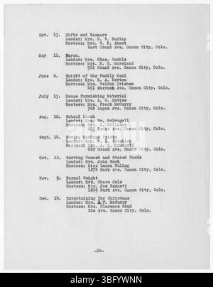 In diesem Abschnitt wird die Rolle des Fremont County Extension Service bei der Verbesserung der lokalen Gesundheit und Ernährung durch Bildungsprogramme und landwirtschaftliche Verbesserungen unter der Leitung von Paul L. Smithers hervorgehoben. Stockfoto