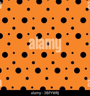 Halloween nahtlose Vektormuster mit Polka Dots, kleine Punkte. Nahtloses Muster Mit Punktmuster. Für Website-Design, Desktop-Hintergrundbilder, Kinder-Hintergrund. Stock Vektor