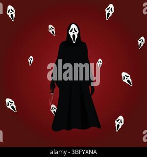 Halloween-Vektor. Geistervektor für halloween. Machen Sie es echt. Inhalte für Erwachsene, Inhalte für Erwachsene, Warnmeldung. Stock Vektor