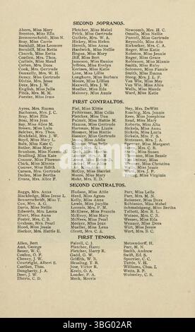 Das 7. Mai-Musikfestival in Indianapolis, das am 13. Mai 1895 stattfand, wurde durch Beiträge des Maennerchors und der deutsch-amerikanischen Gemeinschaft bereichert, um lokale Talente zu präsentieren und die kulturelle Einheit durch Musik zu fördern. Stockfoto