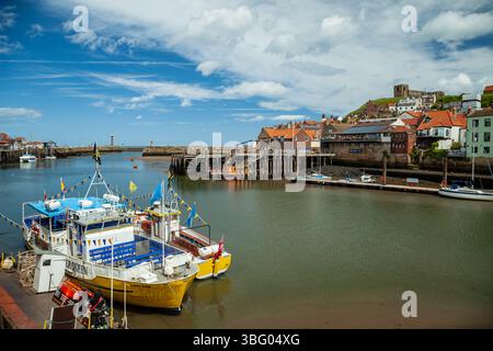 Whitby Harbour, North Yorkshire, England. Stockfoto