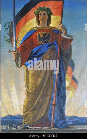 GERMANIA Wall Fresko in der Paulskirche, Frankfurt, um 1848 Philipp Veit zugeschrieben Stockfoto