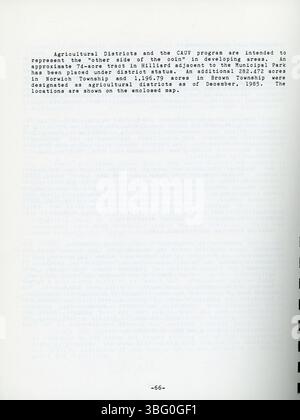 In diesem Masterplan 1987 für die Stadt Hilliard und das Northwest Franklin County werden die Strategien für die regionale Entwicklung bis zum Jahr 2000 beschrieben. Sie untersucht Faktoren, die das Wachstum beeinflussen, und enthält Empfehlungen für die künftige Flächennutzung, die Gebietsabgrenzung und die Infrastruktur, die sowohl öffentliche als auch private Entscheidungen leiten. Der Plan umfasst Gebiete wie den Scioto River, die Roberts Road und nahegelegene Städte. Stockfoto
