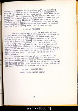 Diese Ausgabe des Indiana Law Enforcement Digest vom März 1940 enthält Berichte über die Aktivitäten der Indiana State Police, einschließlich statistischer Informationen, Details des Büros und einer Liste gesuchter Personen. Stockfoto