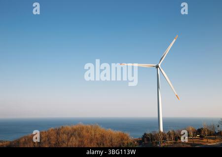 Yeongdeok Windpark und See in Yeongdeok, Korea Stockfoto
