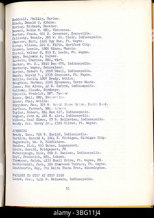 Diese Ausgabe des Indiana Law Enforcement Digest vom März 1940 behandelt die Aktivitäten der Indiana State Police, einschließlich detaillierter Berichte über Kriminalitätsstatistiken, Informationen über verschiedene Büros und Profile gesuchter Personen. Stockfoto