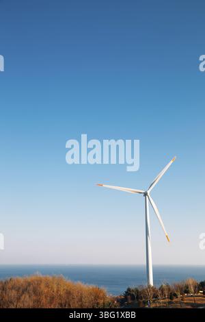 Yeongdeok Windpark und See in Yeongdeok, Korea Stockfoto