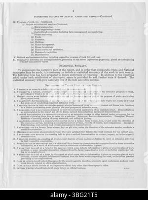 In diesem Abschnitt des Jahresberichts 1927 aus Fremont County, Colorado, werden die Auswirkungen des Extension Service auf lokale landwirtschaftliche Praktiken, Bildungsinitiativen und die Unterstützung der Landwirte in der Region hervorgehoben. Stockfoto