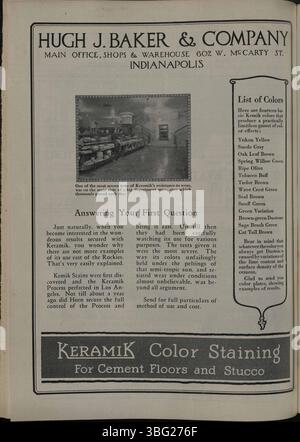 Der Indiana Construction Recorder vom 21. Mai 1927 enthält Informationen zu Bauprojekten in Indiana und enthält Details zu Materialien, Baumaterialien, Anzeigen und Neuigkeiten von Auftragnehmerverbänden. Stockfoto