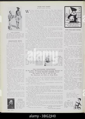 Der Jeffrey Service Volume 5 von September 1918 bis August 1919 war ein Newsletter des Unternehmens, der Updates über die Jeffrey Company, ihre Bergbauausrüstung und ihre Mitarbeiter gab. Es enthielt Artikel über organisierte Sportarten, gesellschaftliche Veranstaltungen wie Partys und Tänze und das tägliche Firmenleben. Die Publikation enthielt zahlreiche Fotos der Anlage, der Ausrüstung und der Arbeiter sowie Nachrichten über die Auswirkungen des Ersten Weltkriegs, einschließlich der Mitarbeiter, die sich dazu verpflichteten. Stockfoto