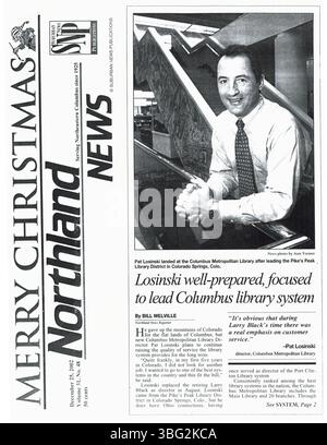 Auf dieser Seite finden Sie weitere Pressemitteilungen aus der Sammlung vom Januar 2003, die Updates zu Bibliotheksereignissen, Programmdetails und Akquisitionen in Columbus enthalten. Diese Veröffentlichungen wurden mit lokalen Medien geteilt, darunter Zeitungen, Radio und Fernsehsender. Stockfoto