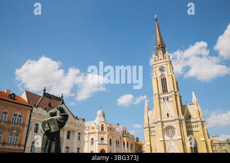 Der Name der Marienkirche auf dem Freiheitsplatz in Novi Sad, Serbien, Europa Stockfoto