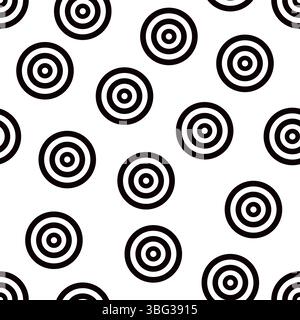 Abstrakte mehrfache Kreise in zufälliger Reihenfolge nahtloses Muster, minimalistische einfache Hand gezeichnete Vektorillustration, dekorative monochrome Textur, wiederholtes Ornament für Textil, Geschenkpapier Stock Vektor