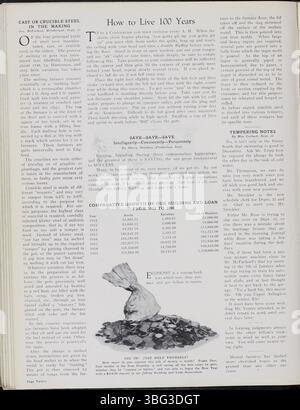 Dieser Band von Jeffrey Service, der zwischen 1919 und 1920 veröffentlicht wurde, dokumentiert Unternehmensnachrichten, Mitarbeiteraktivitäten und gesellschaftliche Veranstaltungen. Es enthält Bergbauausrüstung, Fotos von Arbeitern und Familien und zeigt die Beteiligung des Unternehmens an der Gemeinde. Ein Großteil des Inhalts konzentriert sich auf den Ersten Weltkrieg, insbesondere auf die Mitarbeiter, die sich für die Forschung über die Jeffrey Company und die lokale Geschichte engagiert haben. Stockfoto