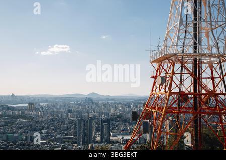 Panoramablick auf Seoul Stadt vom Namsan Turm in Seoul, Korea Stockfoto