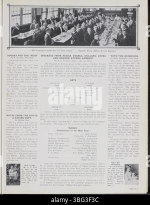 Der Jeffrey Service-Newsletter, der von September 1919 bis August 1920 stattfand, hob die Bergbauaktivitäten und die Erfahrungen der Mitarbeiter hervor. Die Zeitschrift dokumentierte gesellschaftliche Ereignisse, darunter Picknicks, musikalische Darbietungen und Tänze. Es berichtete auch über kriegsbezogene Nachrichten, wobei der Schwerpunkt auf Mitarbeitern lag, die im Ersten Weltkrieg dienten. Mit detaillierten Fotografien und Illustrationen dient es als wichtige historische Ressource für die genealogische Forschung und das Studium der Lokalgeschichte von Columbus. Stockfoto