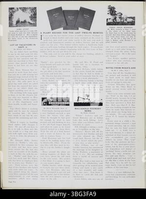 Band 6 des Jeffrey Service, veröffentlicht zwischen September 1919 und August 1920, enthält verschiedene Artikel über die Bergbauausrüstung des Unternehmens und das Leben seiner Mitarbeiter. Die Zeitschrift zeigt gesellschaftliche Veranstaltungen wie Tänze, Picknicks und Sport. Der Newsletter gibt auch einen Einblick in die Veränderungen im Krieg, da sich viele Mitarbeiter für den Ersten Weltkrieg anmelden. Er liefert einen historischen Bericht über die Aktivitäten der Jeffrey Company und die Gemeinde in Columbus. Stockfoto
