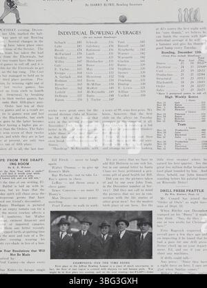Der Jeffrey Service-Newsletter wurde 1914 veröffentlicht und enthielt aktuelle Informationen über die Jeffrey Company, Bergbaumaschinen und Mitarbeiter. Es zeigte sich auf von Unternehmen gesponserte soziale Aktivitäten wie Picknicks und musikalische Veranstaltungen und berichtete über Kriegsnachrichten sowie über den Militärdienst der Mitarbeiter während des Ersten Weltkriegs Stockfoto