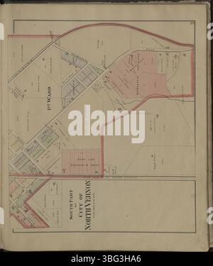Dieser historische atlas von Jennings County, Indiana, der 1884 veröffentlicht wurde, bietet detaillierte Karten des Countys mit Informationen zu Townships und Landbesitz. Sie dient als wichtige Referenz für die historische Landverteilung und lokale Geographie. Stockfoto