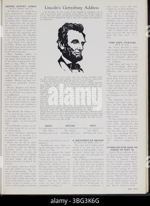 Band 6 des Jeffrey Service (1919–1920) enthält Artikel über Bergbau, Unternehmensgeschichte, Mitarbeiterbeteiligung an gesellschaftlichen Veranstaltungen und Freizeitaktivitäten. Der Newsletter stellt die Familien der Mitarbeiter und die Reaktion des Unternehmens auf den Ersten Weltkrieg vor. Er enthält Fotos von Mitarbeitern, Anlagen und gesellschaftlichen Zusammenkünften. Diese Zeitschrift ist eine nützliche Ressource für diejenigen, die die Geschichte des Unternehmens, die lokale Gemeinschaft und die Auswirkungen des Krieges auf die Mitarbeiter untersuchen. Stockfoto