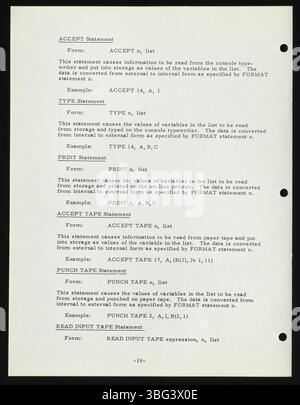 1964 Bedienungsanleitung für den Beckman/SDS Hybrid Fortran II, ein hybrides Analog-Digital-System, das für Fortran-basiertes wissenschaftliches Computing entwickelt wurde. Stockfoto
