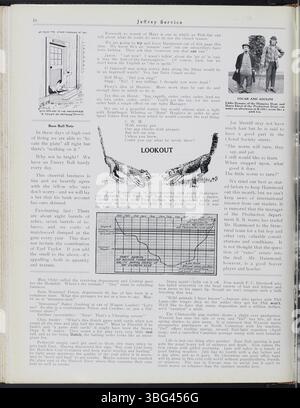 Diese Ausgabe des Jeffrey Service Newsletters von 1914 bis 1915 enthält Artikel über die Bergbauausrüstung des Unternehmens, Unternehmensnachrichten und gesellschaftliche Veranstaltungen. Er enthält Fotos von Arbeitern und ihren Familien und informiert über Mitarbeiter, die sich während des Ersten Weltkriegs gemeldet haben. Der Newsletter ist eine wertvolle historische Ressource für die Erforschung der Geschichte von Jeffrey Company und Columbus. Stockfoto