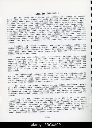 Der Hilliard-Masterplan von 1987 bildet einen Rahmen für die Entwicklung der Stadt bis 2000, wobei sowohl ökologische als auch menschliche Faktoren im Mittelpunkt stehen. In diesem Abschnitt werden die Grenzen des Planungsgebietes Hilliard erläutert und Empfehlungen für die Steuerung des Wohn- und Geschäftswachstums erläutert. Straßen wie die Tuttle Road und die Roberts Road sind für die Abgrenzung des Gebiets von Bedeutung. Stockfoto