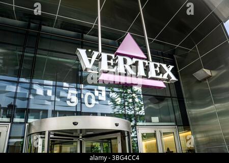 Vertex Pharmaceuticals Firmengebäude, Außenansicht des Gebäudes, Boston, Massachusetts, USA Stockfoto