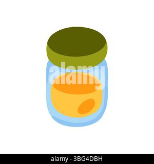 Cartoon Honey Jar Isolierte Ikone Stock Vektor