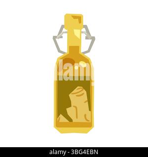 Cartoon Ginger Infusionsflasche Symbol Stock Vektor