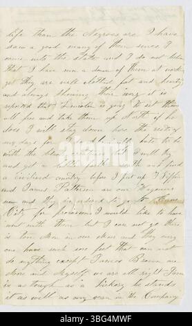 Dieser Brief, der am 1. November 1862 von Joseph Aplin Martin an Eleanor Kelley verfasst wurde, bietet Einblicke in die Gefühle und das soziale Leben während des Amerikanischen Bürgerkriegs. Stockfoto