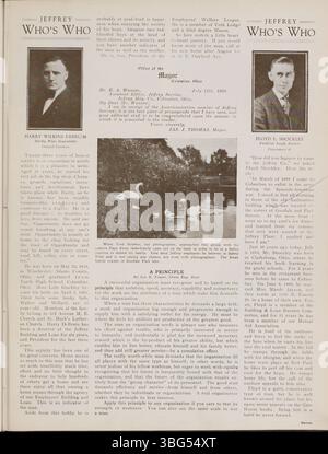 Der Jeffrey Service Volume 6 (1919-1920) ist ein Newsletter des Unternehmens, der Artikel über Bergbauausrüstung, Mitarbeiteraktivitäten, gesellschaftliche Ereignisse und Kriegsbeteiligungen enthält. Das Magazin bietet wertvolle Einblicke in die Geschichte der Jeffrey Company, die Auswirkungen des Ersten Weltkriegs und das Leben der Mitarbeiter und ihrer Familien in Columbus. Stockfoto