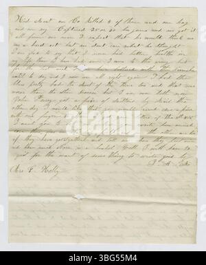 Dieser Brief von Joseph Aplin Martin an Eleanor Kelley vom 23. November 1862 gibt eine persönliche Reflexion über die Herausforderungen und Emotionen während des Bürgerkriegs. Stockfoto