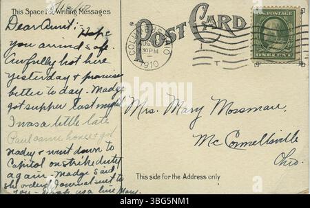 Dieses Bild von 1910 zeigt die Baracken in Columbus, Ohio, und zeigt eine bedeutende historische Struktur der Stadt, die für ihre Rolle im militärischen und zivilen Leben während des frühen 20. Jahrhunderts bekannt ist. Stockfoto