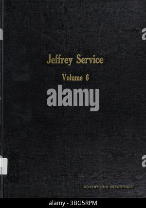 Der Jeffrey Service Volume 6 von September 1919 bis August 1920 war ein Newsletter des Unternehmens mit Informationen über die Jeffrey Company, Bergbauausrüstung, Mitarbeiter und tägliche Veranstaltungen. Es beinhaltete Inhalte über organisierte Sportarten, gesellschaftliche Veranstaltungen wie Partys und Picknicks und Fotos von der Fabrik, Arbeitern und ihren Familien. Die Zeitschrift berichtete auch über Nachrichten aus dem Ersten Weltkrieg und Mitarbeiter, die sich einsetzten, was sie zu einer wertvollen Ressource für die historische Forschung, insbesondere für Genealogen, machte. Stockfoto