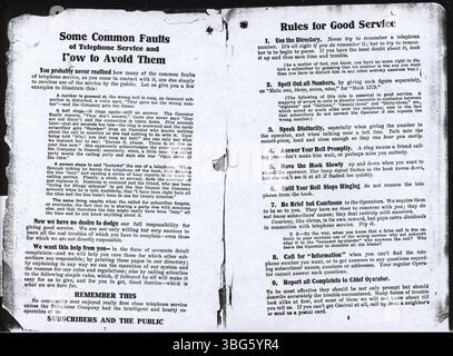 Seite 3 des Telefonverzeichnisses der Columbus Central Union 1908 enthält alphabetische Namen der abonnierten Einzelpersonen und Unternehmen in Columbus und den nahegelegenen Städten. Stockfoto