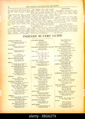 Der Indiana Construction Recorder vom 24. Mai 1919 beleuchtet wichtige Themen der Bauindustrie, wie Baumaterialien, Bauverbände und Projektpreise in Indiana. Stockfoto